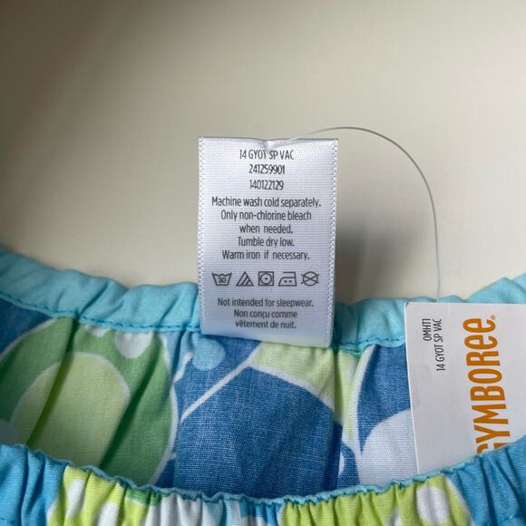 Gymboree Girls Size 8 Sleeveless Shirt Blue Green Rainbow Cabana Bow NWT - Picture 4 of 5